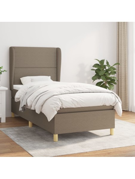 Boxspringbett mit Matratze Taupe 90x190 cm Stoff