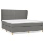 Boxspringbett mit Matratze Dunkelgrau 160x200 cm Stoff