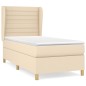 Boxspringbett mit Matratze Creme 90x190 cm Stoff