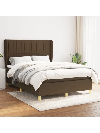 Boxspringbett mit Matratze Dunkelbraun 140x200 cm Stoff