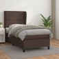 Boxspringbett mit Matratze Braun 100x200 cm Kunstleder