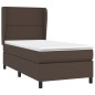 Boxspringbett mit Matratze Braun 100x200 cm Kunstleder