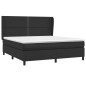 Boxspringbett mit Matratze Schwarz 160x200 cm Kunstleder