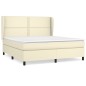 Boxspringbett mit Matratze Creme 180x200 cm Kunstleder