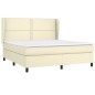 Boxspringbett mit Matratze Creme 180x200 cm Kunstleder