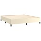 Boxspringbett mit Matratze Creme 180x200 cm Kunstleder