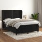 Boxspringbett mit Matratze Schwarz 140x200 cm Samt