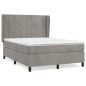 Boxspringbett mit Matratze Hellgrau 140x200 cm Samt