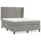 Boxspringbett mit Matratze Hellgrau 140x190 cm Samt