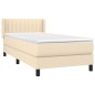 Boxspringbett mit Matratze Creme 90x190 cm Stoff