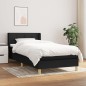 Boxspringbett mit Matratze Schwarz 80x200 cm Stoff