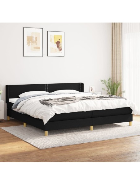 Boxspringbett mit Matratze Schwarz 200x200 cm Stoff