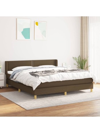 Boxspringbett mit Matratze Dunkelbraun 160x200 cm Stoff