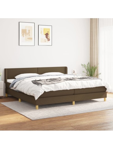 Boxspringbett mit Matratze Dunkelbraun 200x200 cm Stoff