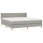 Boxspringbett mit Matratze Hellgrau 180x200 cm Stoff