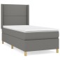 Boxspringbett mit Matratze Dunkelgrau 90x190 cm Stoff