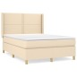 Boxspringbett mit Matratze Creme 140x190 cm Stoff