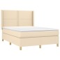 Boxspringbett mit Matratze Creme 140x190 cm Stoff