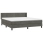 Boxspringbett mit Matratze Dunkelgrau 180x200 cm Samt