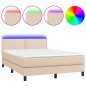 Boxspringbett mit Matratze & LED Cappuccino-Braun 140x200cm