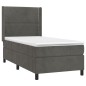 Boxspringbett mit Matratze Dunkelgrau 90x200 cm Samt