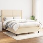 Boxspringbett mit Matratze Creme 140x200 cm Stoff