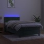 Boxspringbett mit Matratze & LED Dunkelgrün 90x190 cm Samt