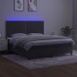 Boxspringbett mit Matratze & LED Dunkelgrau 160x200 cm Samt