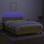 Boxspringbett mit Matratze & LED Blau 140x200 cm Stoff