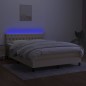 Boxspringbett mit Matratze & LED Creme 140x190 cm Stoff