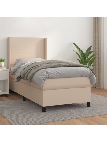 Boxspringbett mit Matratze Cappuccino-Braun 80x200cm Kunstleder