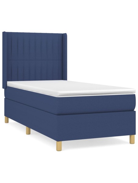 Boxspringbett mit Matratze Blau 80x200 cm Stoff