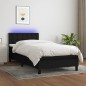 Boxspringbett mit Matratze & LED Schwarz 80x200 cm Stoff