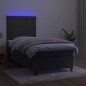 Boxspringbett mit Matratze & LED Dunkelgrau 100x200 cm Samt