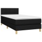 Boxspringbett mit Matratze & LED Schwarz 90x190 cm Stoff