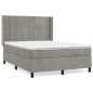 Boxspringbett mit Matratze Hellgrau 140x200 cm Samt