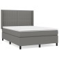 Boxspringbett mit Matratze Dunkelgrau 140x190 cm Stoff