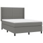 Boxspringbett mit Matratze Dunkelgrau 140x190 cm Stoff