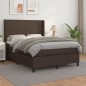 Boxspringbett mit Matratze Braun 140x190 cm Kunstleder