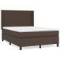 Boxspringbett mit Matratze Braun 140x190 cm Kunstleder