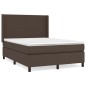 Boxspringbett mit Matratze Braun 140x200 cm Kunstleder