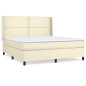 Boxspringbett mit Matratze Creme 160x200 cm Kunstleder