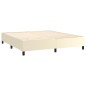 Boxspringbett mit Matratze Creme 160x200 cm Kunstleder