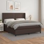 Boxspringbett mit Matratze Braun 180x200 cm Kunstleder