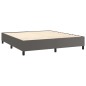 Boxspringbett mit Matratze & LED Grau 180x200 cm Kunstleder