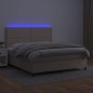 Boxspringbett mit Matratze & LED Cappuccino-Braun 140x200cm