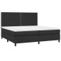 Boxspringbett mit Matratze & LED Schwarz 200x200 cm Kunstleder