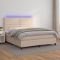 Boxspringbett mit Matratze & LED Cappuccino-Braun 140x190cm