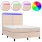 Boxspringbett mit Matratze & LED Cappuccino-Braun 140x190cm