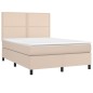 Boxspringbett mit Matratze & LED Cappuccino-Braun 140x190cm